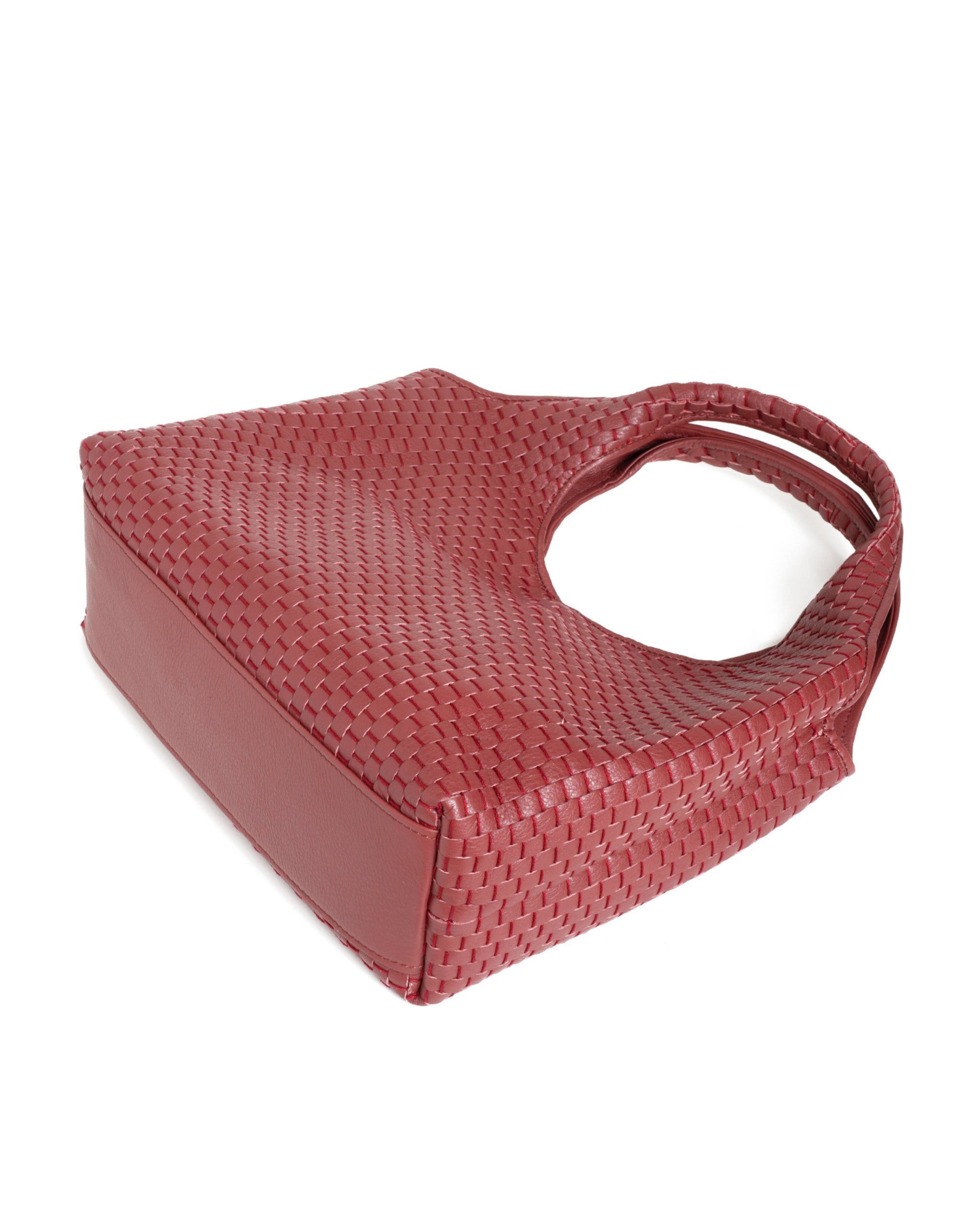 Bottom view of the Parise ‘1312’ Handbag in Chianti highlighting the smooth leather base and clean finish.