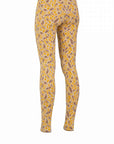 Clea Stuart Seed Leggings Yellow, brown and ecru cotton and silk knits. Made in Spain. Limited edition pieces. Luxury knitwear